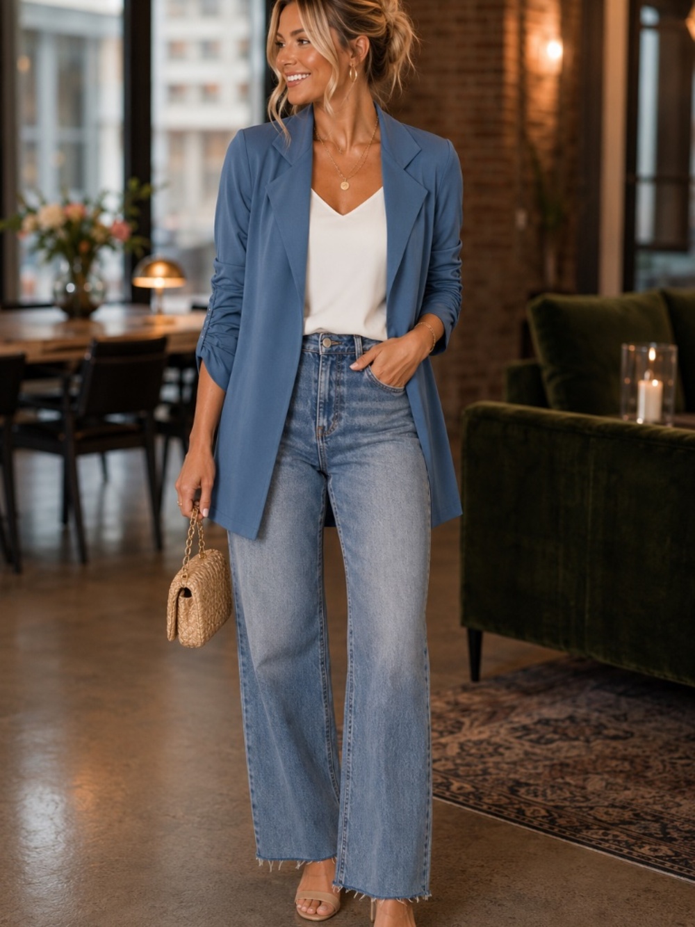 {Necessitees} Open Front Blazer